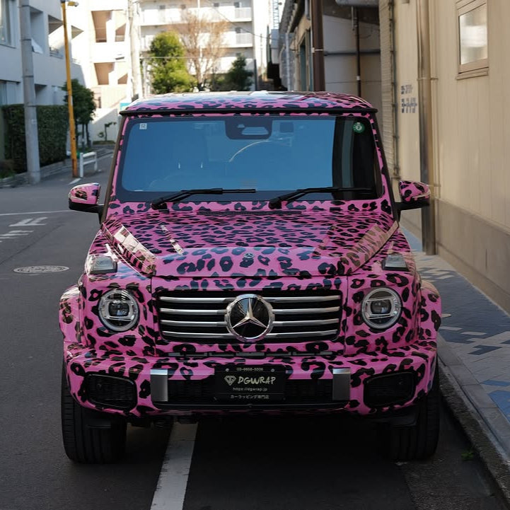 カスタム プリント Pink Leopard ピンクレオパード柄 カーラッピングフィルム